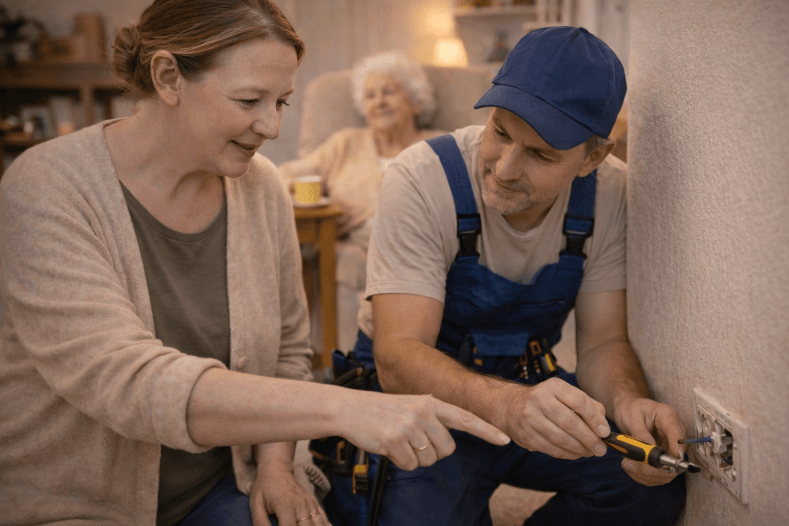 Alltagsbegleiterin koordiniert Handwerker für Seniorin zuhause – Rundum-Betreuung von Lieblingsmensch