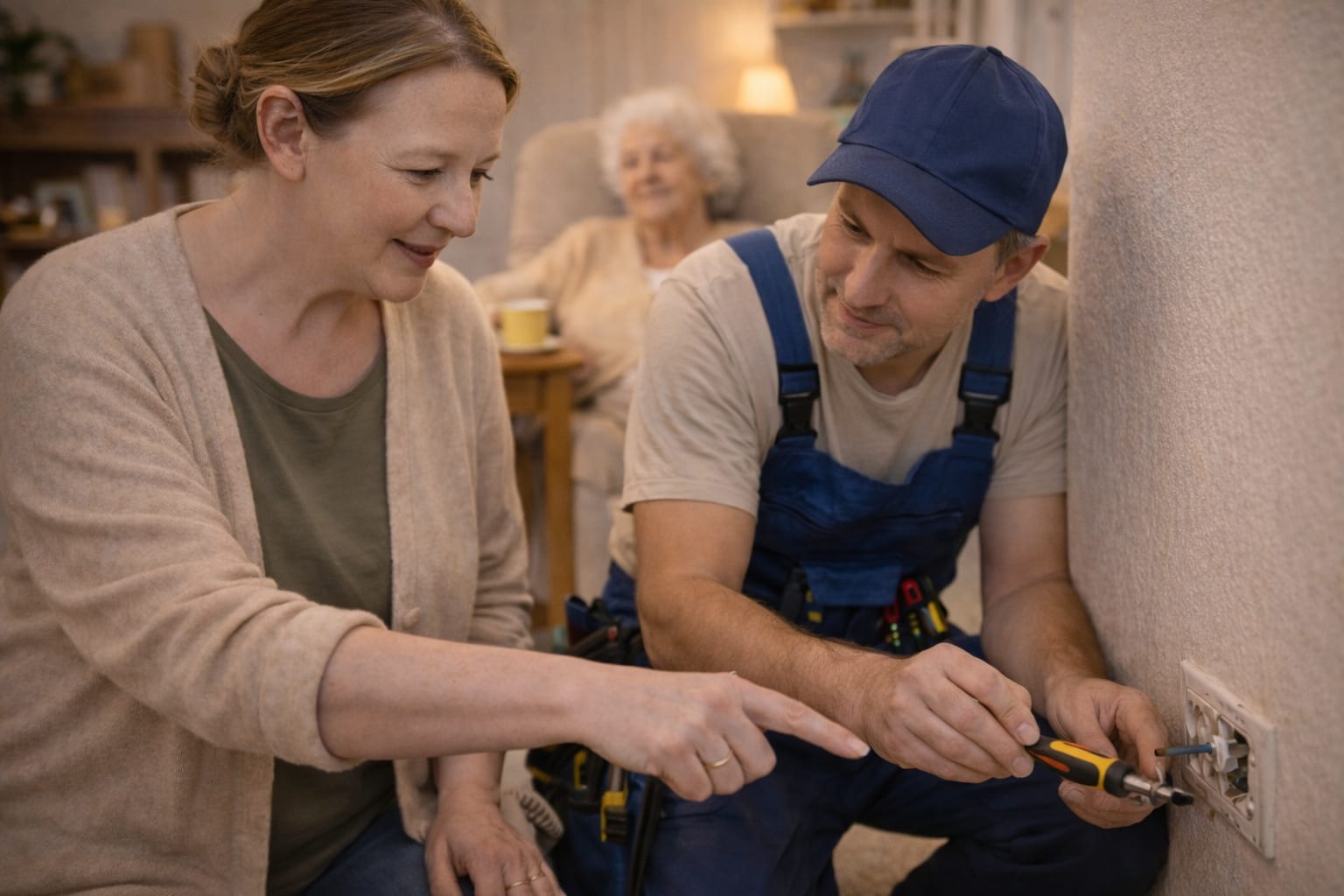 Alltagsbegleiterin koordiniert Handwerker für Seniorin zuhause – Rundum-Betreuung von Lieblingsmensch